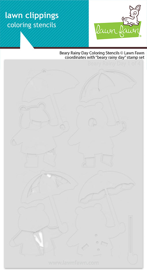 Beary Rainy Day Coloring Stencils