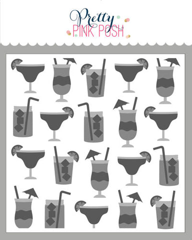 Layered Summer Drinks Stencil (3 Lyr)