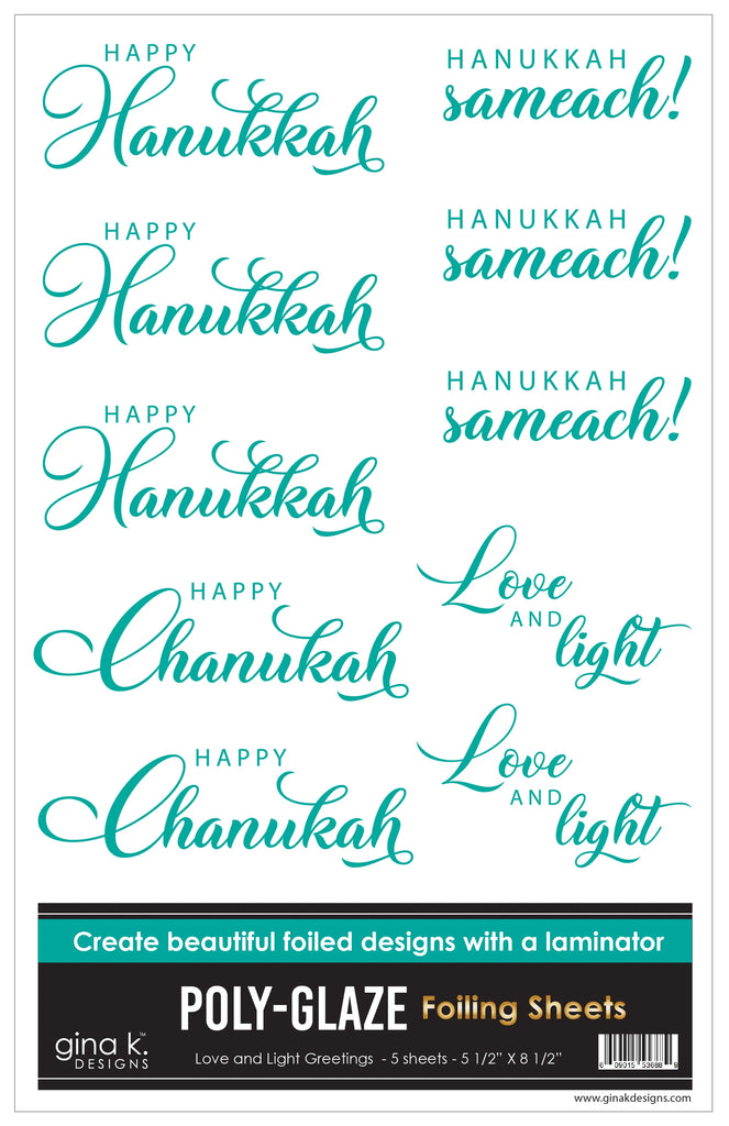 POLY-GLAZE Foiling Sheets- Love and Light Greetings