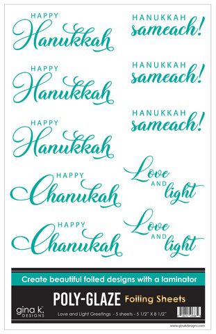 POLY-GLAZE Foiling Sheets- Love and Light Greetings