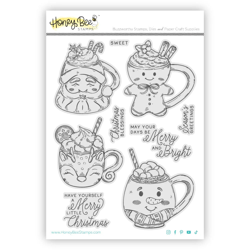 Sweet Season Mugs 6x8 Rubber Cling Stamp Set