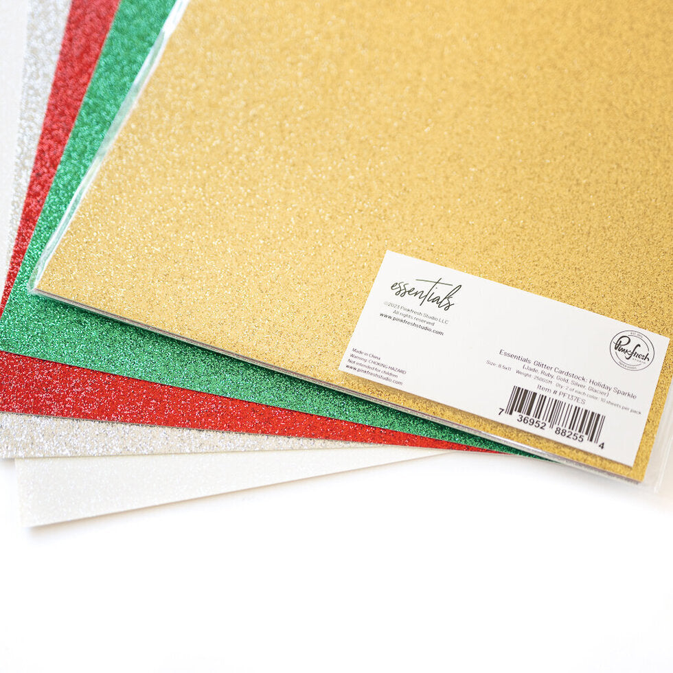 Glitter Cardstock Pack: Holiday Sparkle