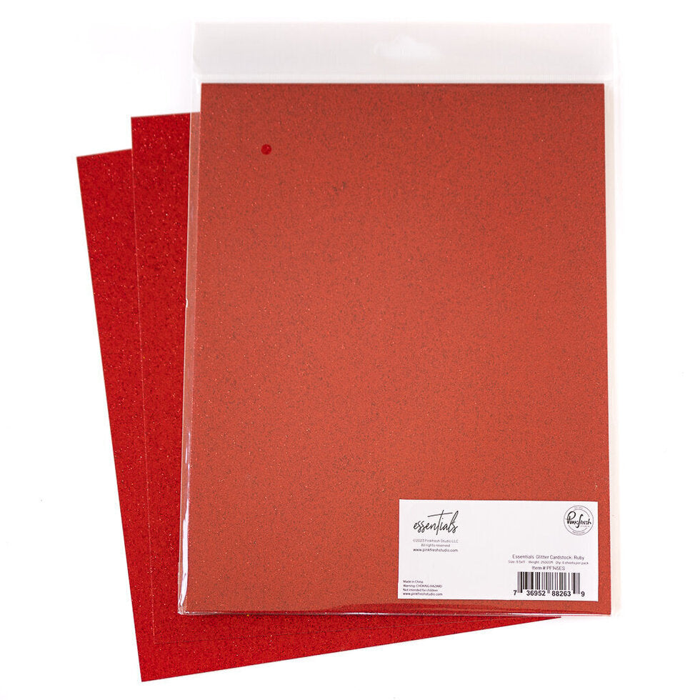 Essentials Glitter Cardstock: Ruby