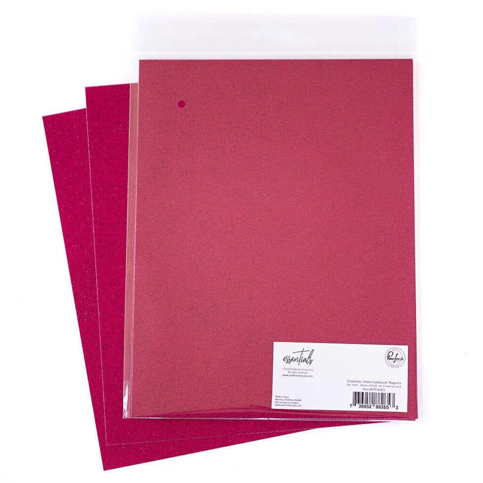 Essentials Glitter Cardstock: Magenta