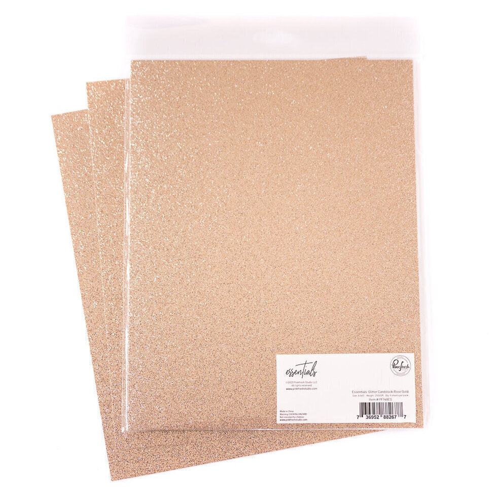 Essentials Glitter Cardstock: Rose Gold