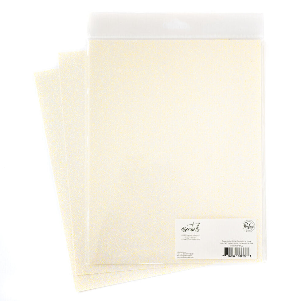 Essentials Glitter Cardstock: Ivory