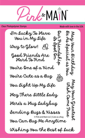 Cute As A Bug Sentiments 4X6 Stamp Set