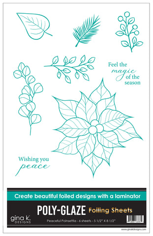 POLY-GLAZE Foiling Sheets- Peaceful Poinsettia