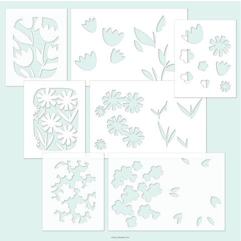 Petal Portraits Stencil Pack (7 qty; 4  4.75 x 6 + 3  6 x 9)