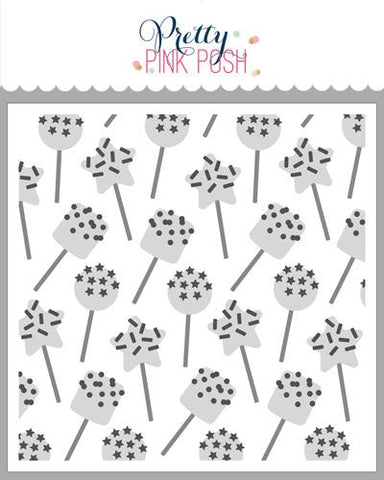 Layered Birthday Cake Pops Stencil (3Lyr)