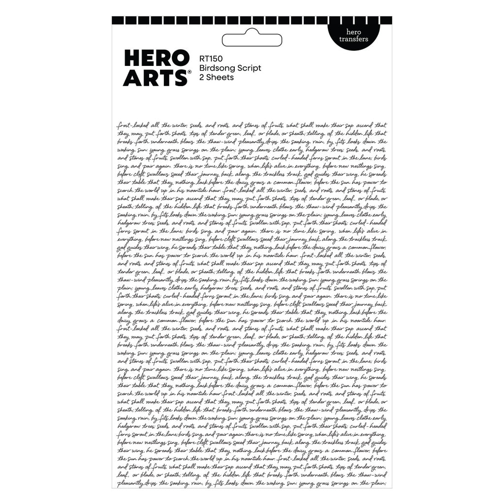 Hero Arts Birdsong Script Hero Transfers