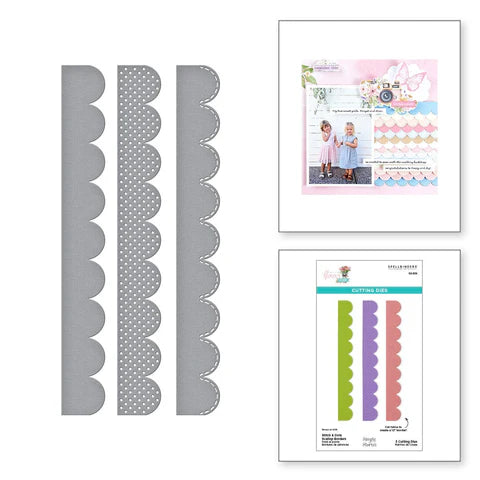 Stitch & Dots Scallop Borders Etched Dies from the Simple Vintage Flower Shoppe Collection with Simple Stories