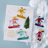 Ski-son's Greetings Sentiments BetterPress Plate & Die Set from the Ski-son's Greetings Collection by Simon Hurley