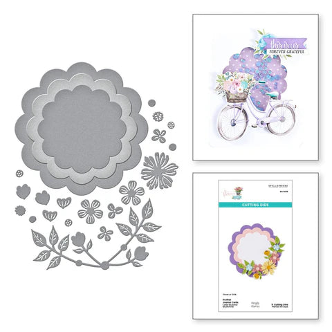 Scallop Journal Cards Etched Dies from the Simple Vintage Flower Shoppe Collection with Simple Stories