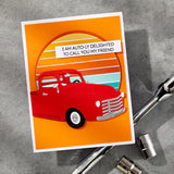 Cruisin' By Sentiments Clear Stamp & Die Set from the Classic Road Legends Collection by Mindy Eggen
