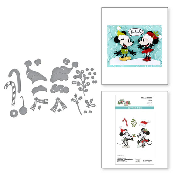Classic Mouse Christmas Embellishments Etched Dies from the Say Cheese Classic Mouse Christmas Collection