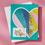 Pieced Heart Etched Dies from the Just Sayin' Collection by Kelly Bangs