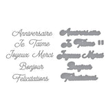 French Everyday Sentiments Etched Dies from the International Sentiments Collection