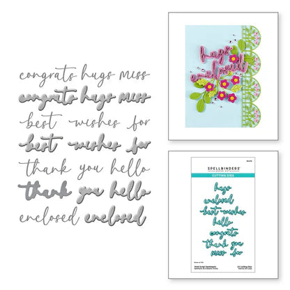 Vivid Script Sentiments Etched Dies from the Vivid Expressions Collection