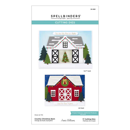 Country Christmas Barn Etched Dies from the Country Christmas Collection by Annie Williams