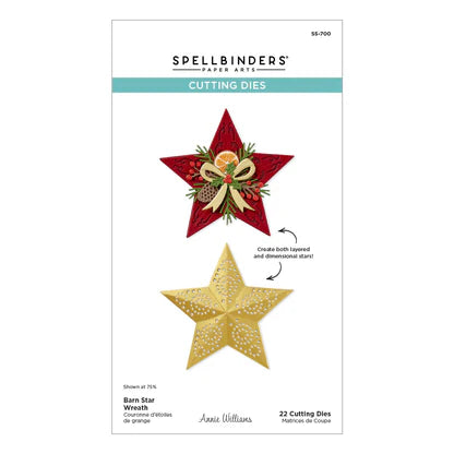 Barn Star Wreath Etched Dies from the Country Christmas Collection by Annie Williams