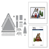 Ski Lodge Etched Dies from the Ski-son's Greetings Collection by Simon Hurley