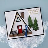 Ski Lodge Etched Dies from the Ski-son's Greetings Collection by Simon Hurley