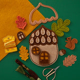 Felt Autumn Acorn House Etched Dies from the Felt Stitch & Create Collection by Nicole Spohr