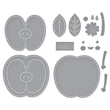 Felt Cheeky Apple Etched Dies from the Summer Felt Stitch & Create Collection by Nichol Spohr