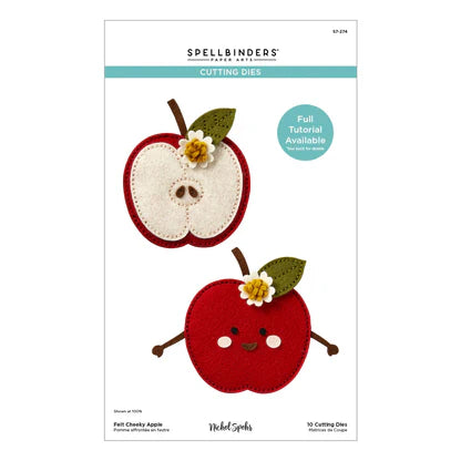 Felt Cheeky Apple Etched Dies from the Summer Felt Stitch & Create Collection by Nichol Spohr