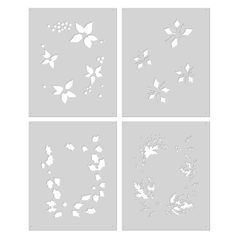 Color Layering Poinsettia Window Stencils