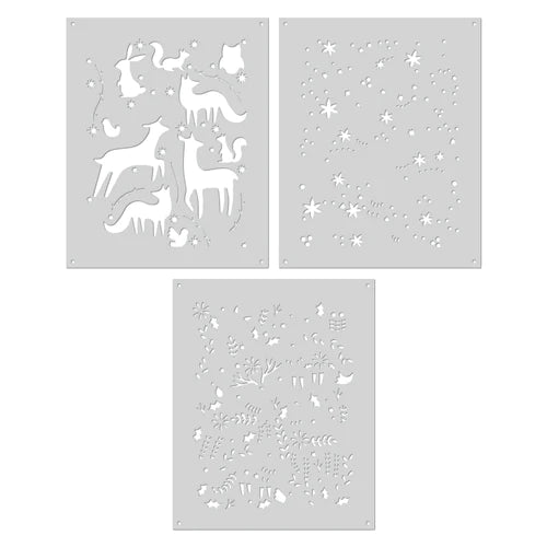 Color Layering Folk Winter Animals Stencils