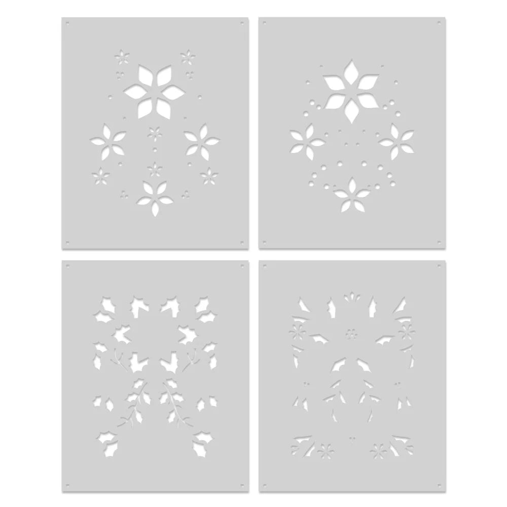 Color Layering Poinsettia Pattern Stencils