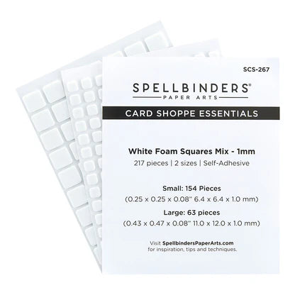 White Foam Squares Mix 1MM from  Card Shoppe Collection by Spellbinders