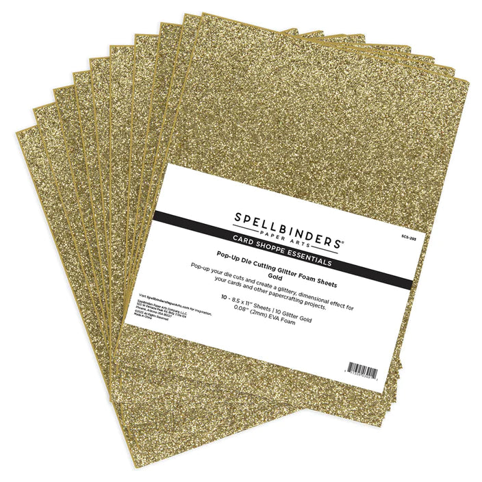 Pop-Up Die Cutting Glitter Foam Sheets - Gold