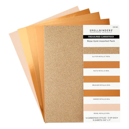 Rose Gold Assortment Treasured Cardstock  8 1/2" x 11 -15 Pack