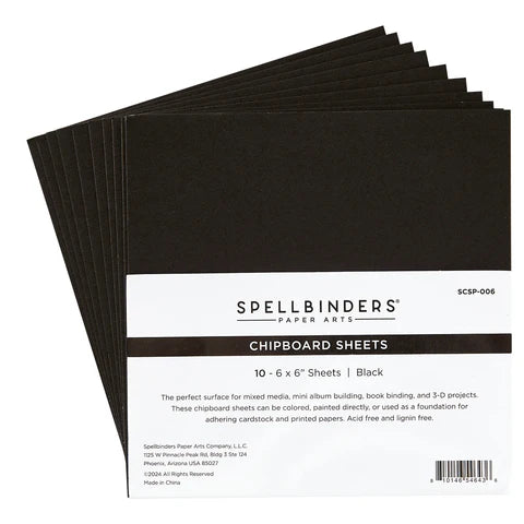 Black Chipboard Sheets - 6 x 6"  from the Storytellbing by Spellbinders Collection