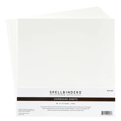 White Chipboard Sheets -12 x 12" from the Storytellbing by Spellbinders Collection