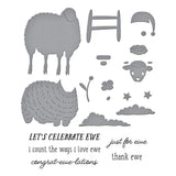 Counting Sheep Clear Stamp & Die Set from the On the Farm Collection