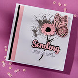 Sending Smiles Sentiments Clear Stamp & Die Set from the Wildflowers Collection by Lisa Horton