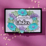 Very Best Wishes Sentiments Clear Stamp & Die Set from the Wildflowers Collection by Lisa Horton