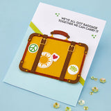 Retro Suitcase and Sentiments Stamp & Die Set by Sheri Ballantyne