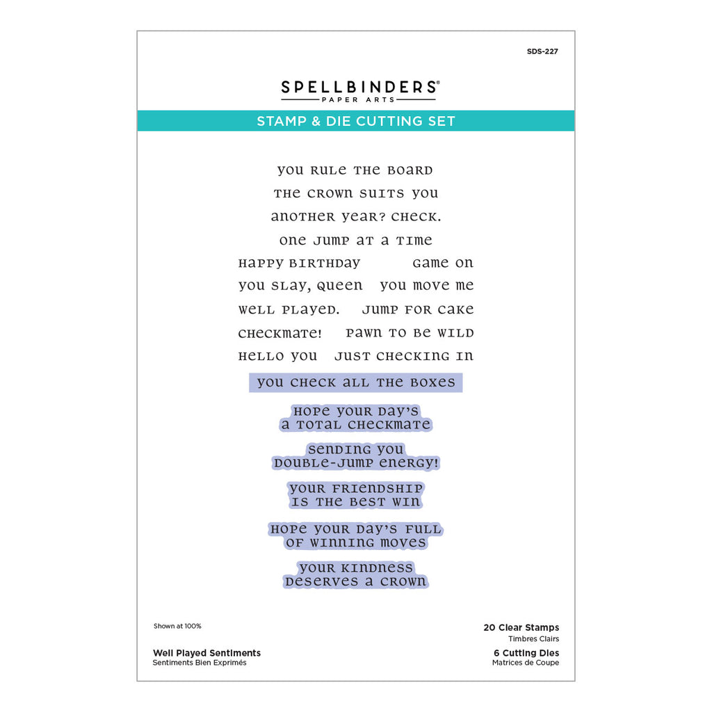 Well Played Sentiments Clear Stamp & Die Set