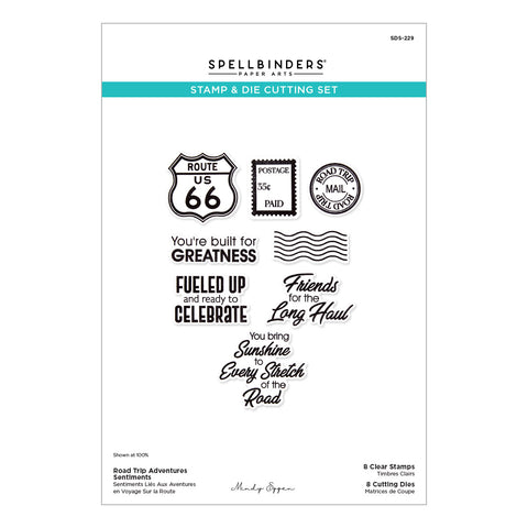 Road Trip Adventures Sentiments Stamp & Die Set by Mindy Eggen