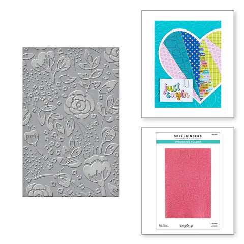 Bold Floral Embossing Folder from the Just Sayin' Collection by Kelly Bangs