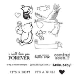 Simple Stories Say Cheese Classic Pooh Baby Hello Baby Clear Stamp Set