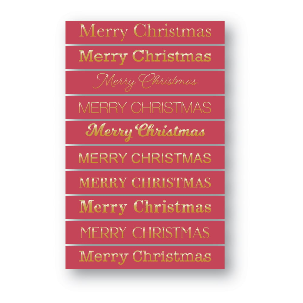 Merry Christmas Foil Greetings Rose Tabs