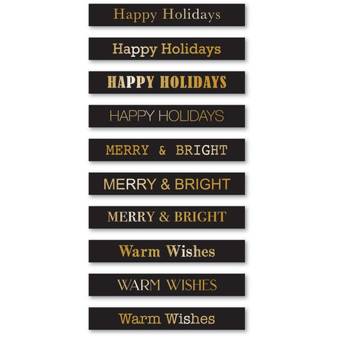 Holiday Wishes Foil Greetings Black Tabs