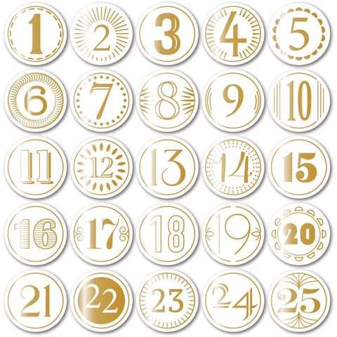 Advent Foil White Circle Tabs