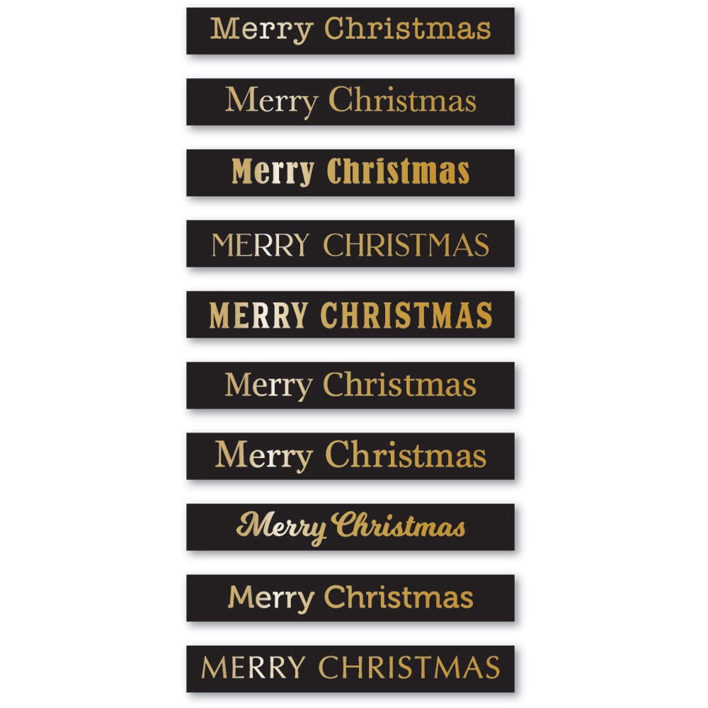 Merry Christmas Foil Greetings Black Tabs
